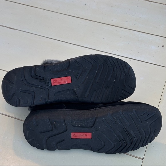 Khombu Jessica Suede Ankle Boots Women’s 7 Black All-Weather Faux Fur Lining Zip - Picture 7 of 7